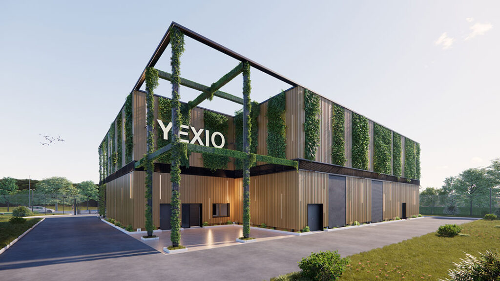 Das Rechenzentrum, hier als Visualisierung dargestellt, wird in Dorfen in Massivholzbauweise realisiert – mit zwei Megawatt IT-Leistung, innovativer Kühlung und geplanter Abwärmenutzung für das Fernwärmenetz.