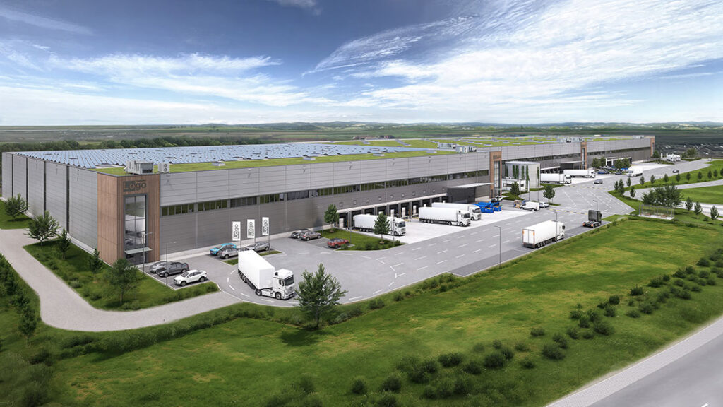 Der Neubau mit 35.300 Quadratmetern Mietfläche entsteht derzeit im Gewerbegebiet Bürstadt-Bobstadt „Im Mittelfeld Süd“.