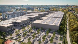 Panattoni strebt für das City Dock Neuss nach eigener Aussage eine DGNB-Gold-Zertifizierung an.