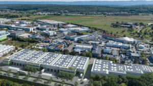 Der neue Gewerbepark umfasst zwei unterschiedlich große Gebäude mit einer Gesamtfläche von etwa 16.600 Quadratmetern.